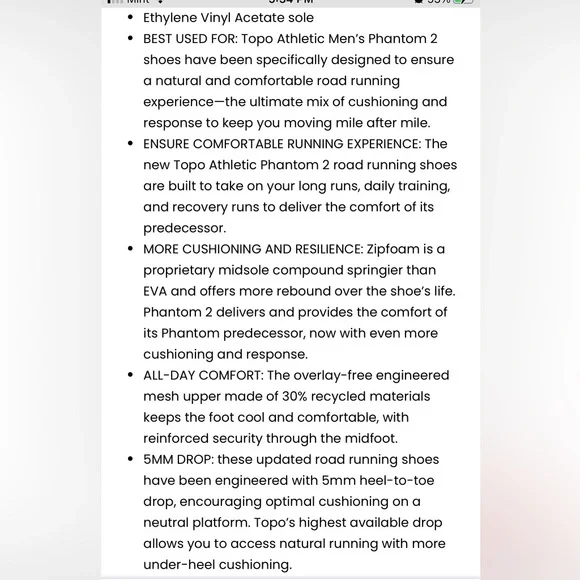 Topo Athletic Men’s Phantom 2 Running Shoes Slate/Black Size 13 - Picture 15 of 15